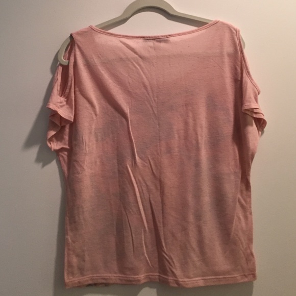 Pink floral top with cut-out shoulders - Picture 3 of 3