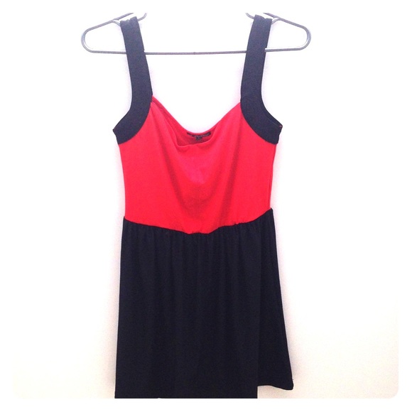 Red and black dress