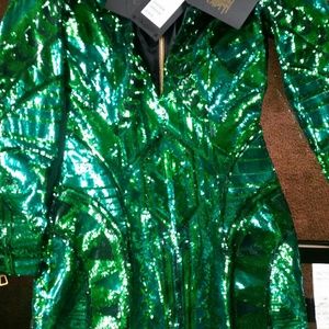 Balmain for H&M green sequence dress