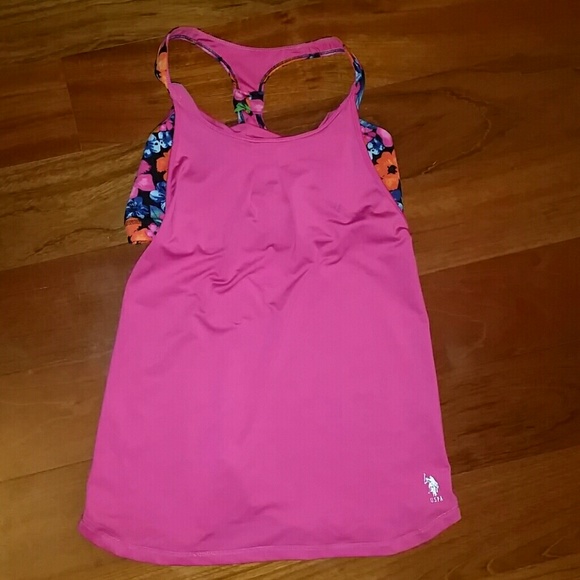 Workout tank top with built in sports bra