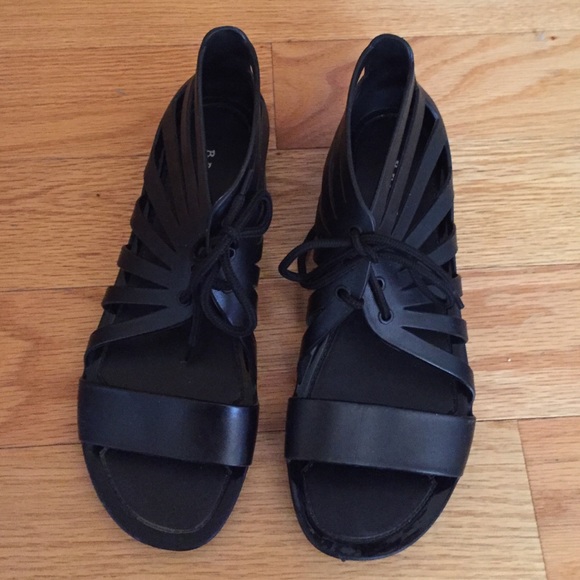 lace up jelly sandals