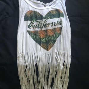 pineapple fringe tank top