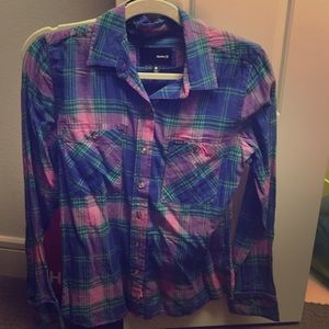 Hurley plaid button down