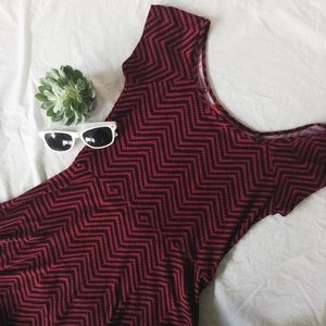Hot Kiss- Dark pink and black skater dress