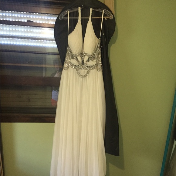 White floor length formal dress