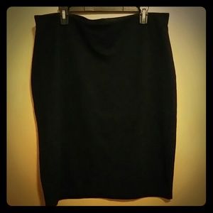 Black stretch pencil skirt