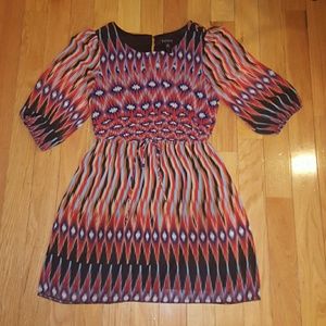 Tribal Print Peasant Style Dress