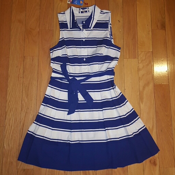 Nautical Striped Dress w/ Collar