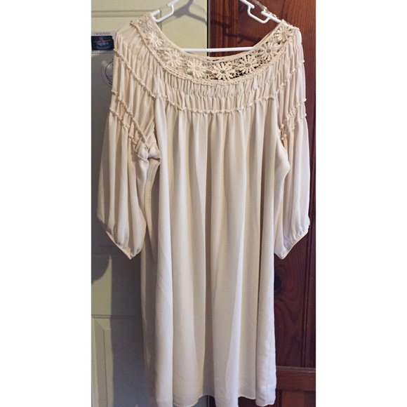 Feminine Off White Dress