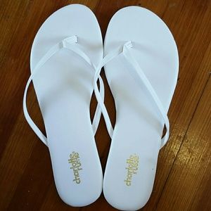 White flip flops