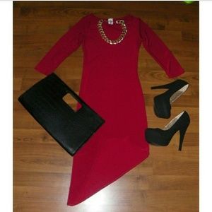 Asynnetrical Red Dress