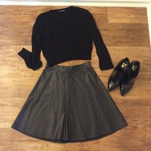 Sexy faux leather skirt