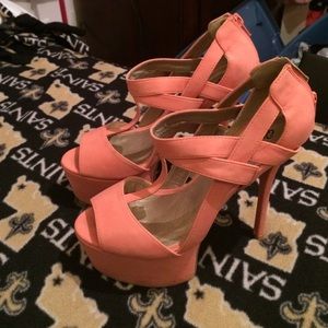 Salmon 4 inch heels