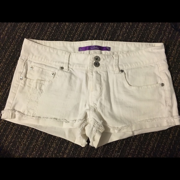 White jean shorts