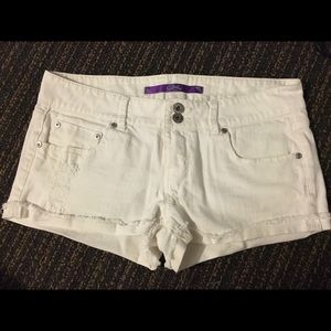 White jean shorts