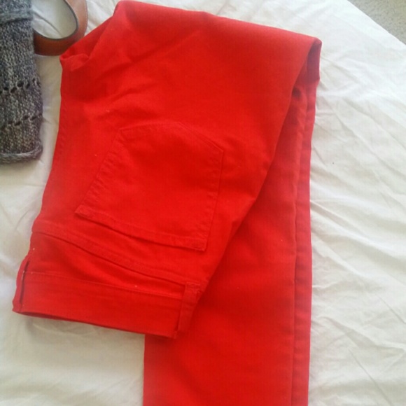 New bright red skinny pants