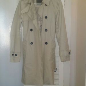 Cream zara trench coat