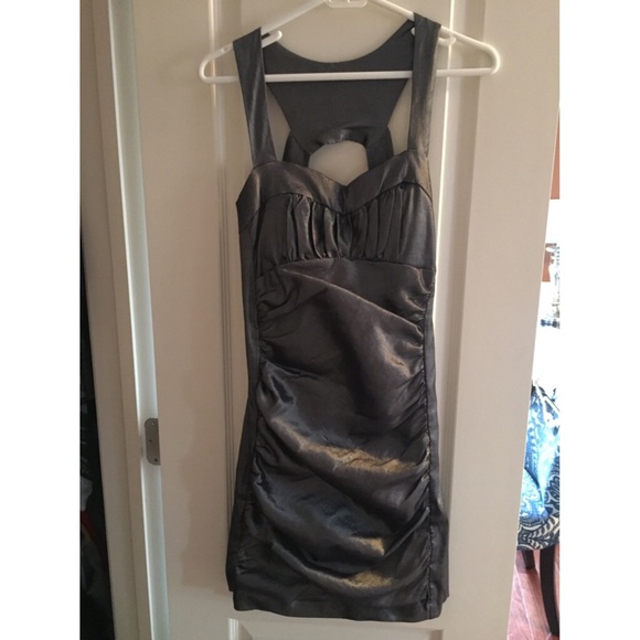 Grey Metallic Cocktail Dress