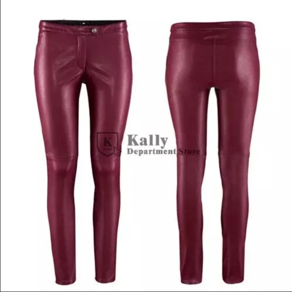 Hadouoy Faux Leather Pants