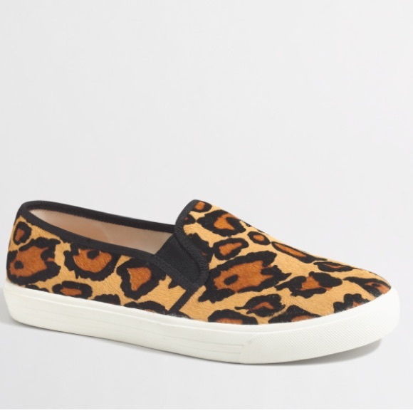 J. Crew Shoes - NWT Never Worn. JCrew Leopard Calf Hair Sneakers.
