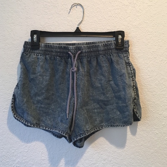 Denim printed shorts