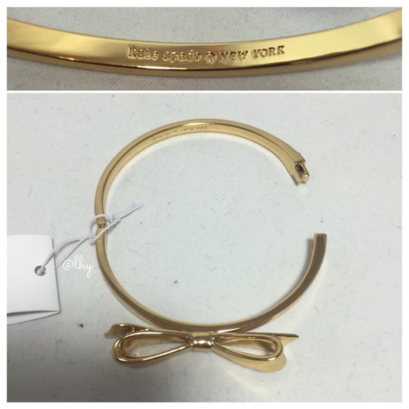 ❌SOLD❌KATE SPADE LARGE BOW BANGLE - GOLD - Picture 4 of 4