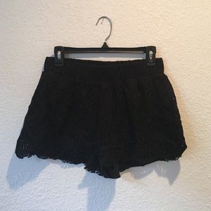Black lace shorts