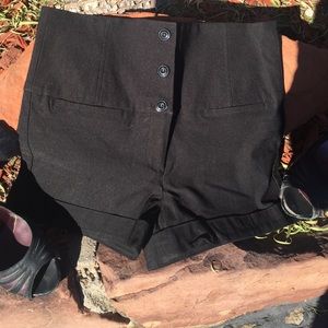 Black high rise shorts