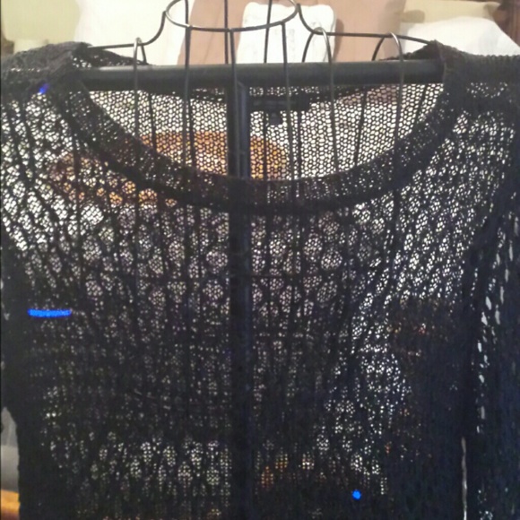 Black open weave sweater - Picture 4 of 4
