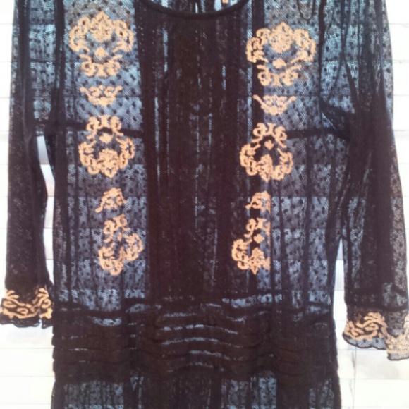 Free People Black embroided tunic - Picture 2 of 3