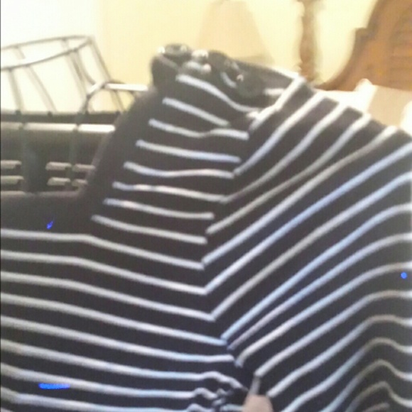Black white stripe cotton tee - Picture 3 of 3