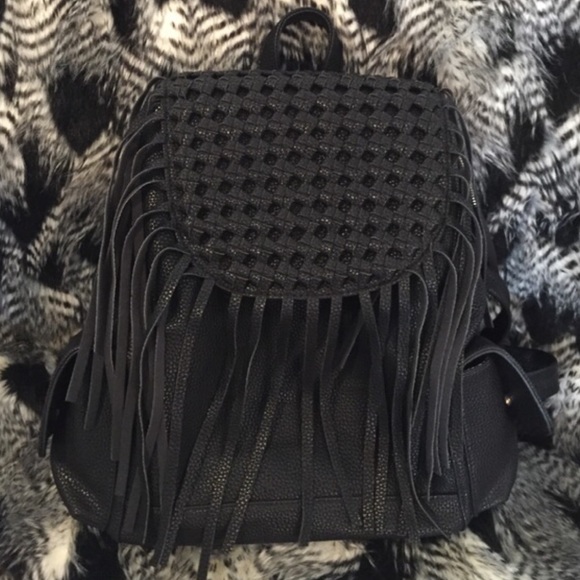 Urban Outfitters Pink Haley Fringe Black Backpack main image 4