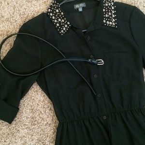 ✨Studded Collared Black Dress✨