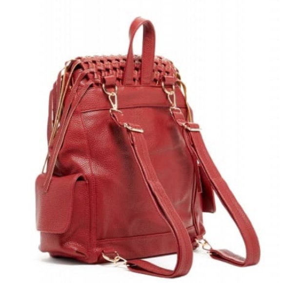 Fringe Backpack In Wine - Picture 2 of 4