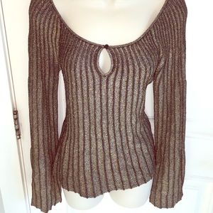 Staring at the stars Gold sparkly long leave shirt