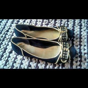 Black and Gold flats by Nine West  size 8.5
