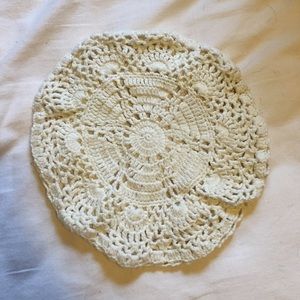 White crochet hat