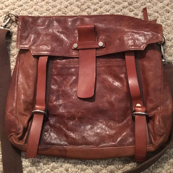 ‼️SALE‼️Marco Buggiani Brown Leather Messenger Bag