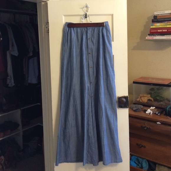 RVCA chambray button down maxi skirt