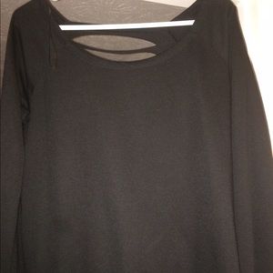 Black Long Sleeve Top with cut out detail on back