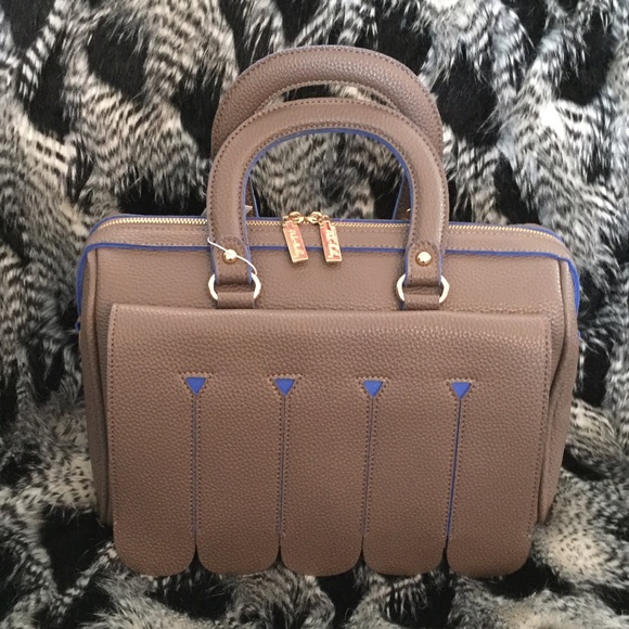 Round Panel Satchel In Taupe
