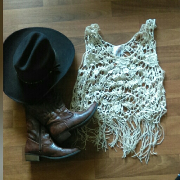 Lace and fringe tank