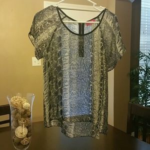 Sheer High low animal print medium