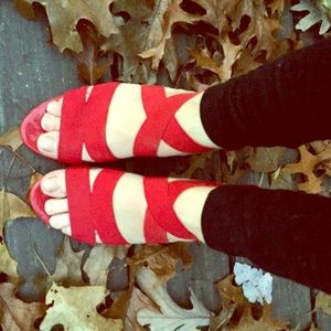 Comfort Plus Predictions Strappy Red Wedge Sandal