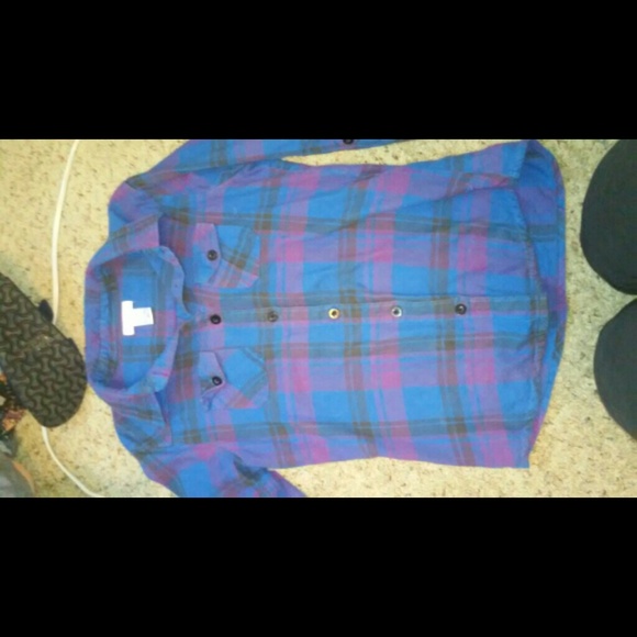 Purple and blue flannel