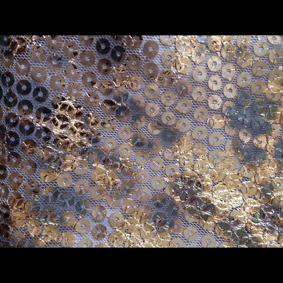 Badgley Mischka gold sequin cocktail dress - Picture 3 of 4