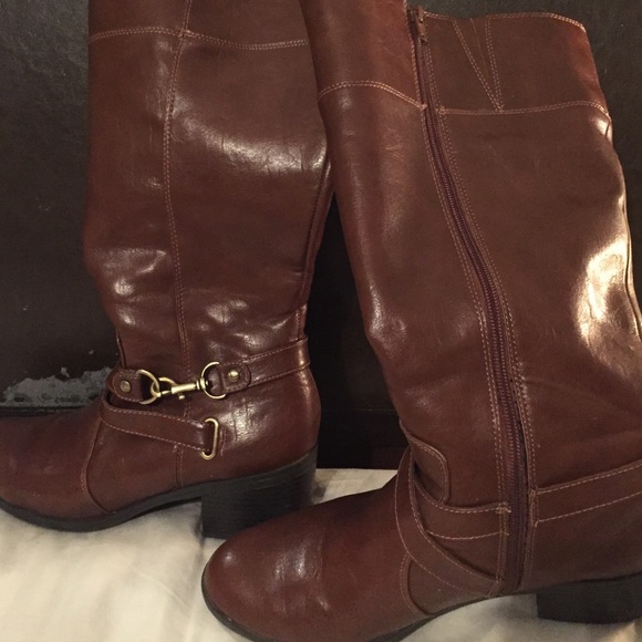 Brown knee high boots