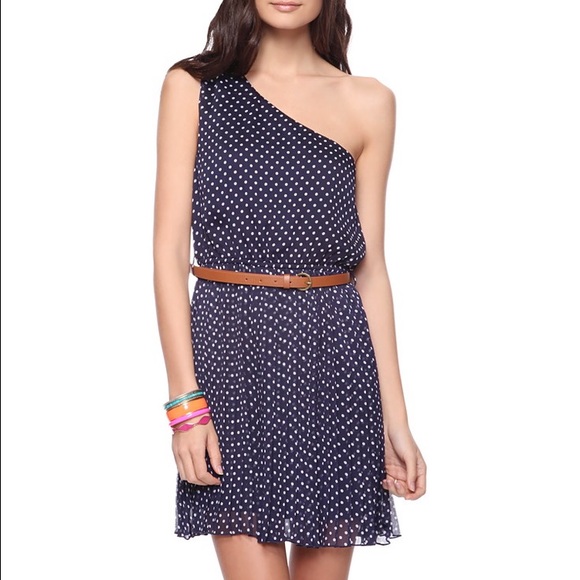 Asymmetrical polka dot dress