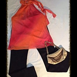 Soulmates  Halter Blouse pink and orange
