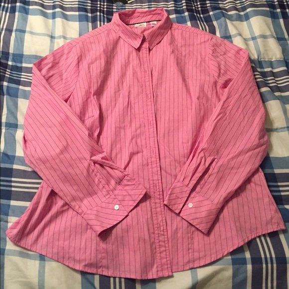 Riders by Lee XXL Pink/blue stripe Lg slve shirt